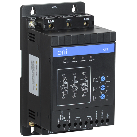 Устройство плавного пуска SFB 3Ф 380В 1,1кВт 2,2A Uупр 24В Modbus с выкл. ONI