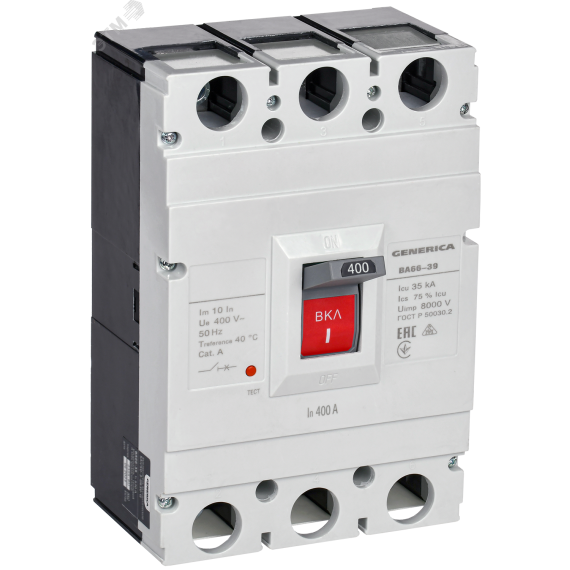 Выключатель автоматический ВА66-39 3Р 400А 35кА GENERICA IEK SAV50-3-0400-G