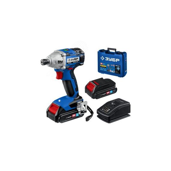 Винтоверт бесщеточный 20В, 2 АКБ (2Ач), в кейсе, Профессионал ЗУБР GVB-250-22