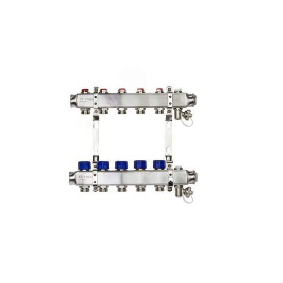 Коллекторная группа SSM-5R set 5 контуров 1' x 3/4' с термостатическими клапанами и кронштейнами Ридан 088U0975R