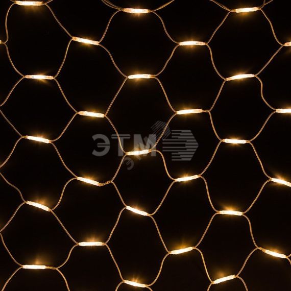 Гирлянда Сеть 2x3 м, белый каучук, 432 LED тёплый юелый Neon-Night 217-146