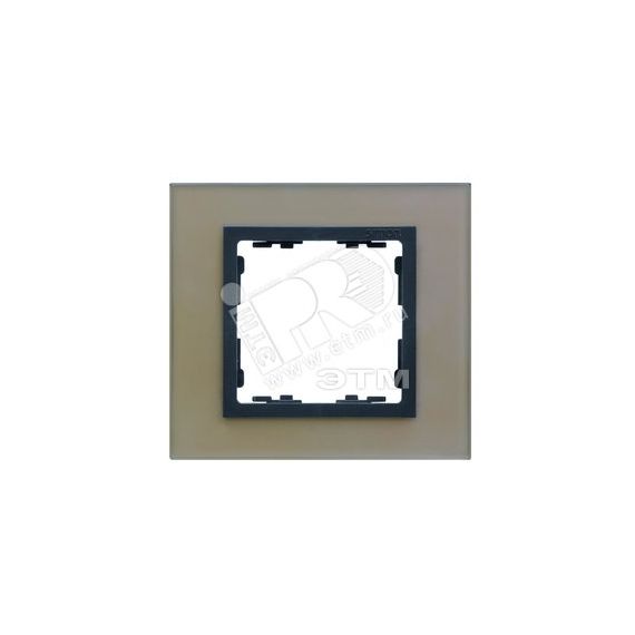 Рамка на 4 поста, S82N, медь - графит (стекло) Simon 82847-34