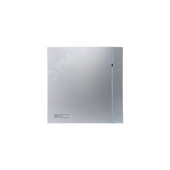 Вентилятор накладной Silent-100 CHZ Silver Design 3C с датчиком влажности Soler & Palau 03-0103-150