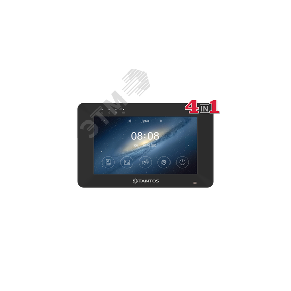 Монитор цветного видеодомофона Tantos Rocky HD Wi-Fi (Black)
