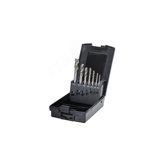 Набор метчиков машинных M3 -M12 HSSE DIN371/376 (спиральный, C/2,5P, R35) 7 предметов Terrax by RUKO A245058ETX
