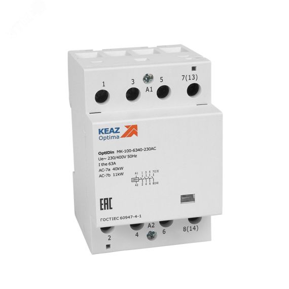 Контактор 24В AC 2НО 2НЗ 80А OptiDin MK-100-8022-24AC КЭАЗ 321270