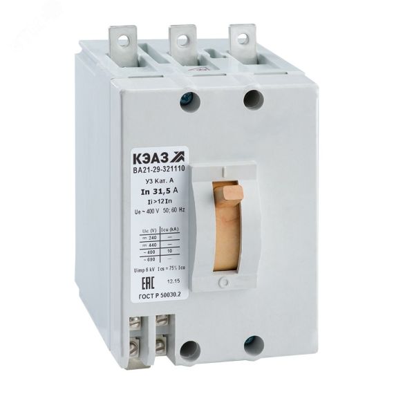 Выключатель автоматический ВА21-29-322810-2.5А-12Iн-400AC-НР220AC/DC-У3 КЭАЗ 147249