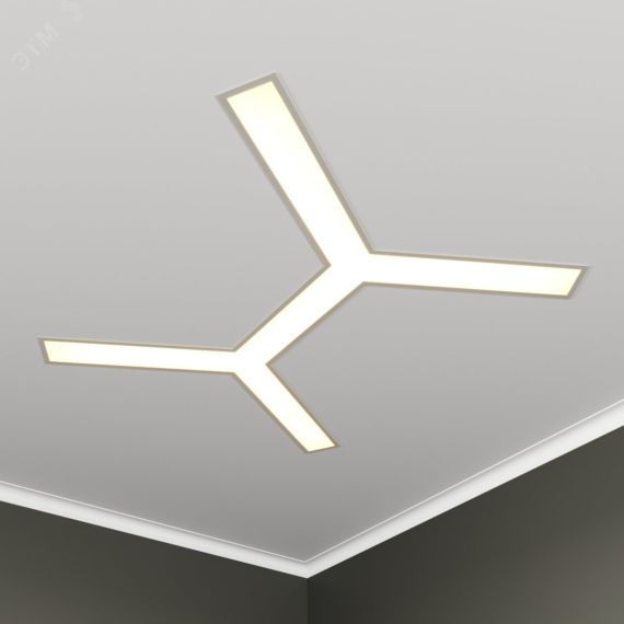 Светильник светодиодный RVE-LBX-TRINITY-2X-1546-VG (Трехлучевой крест 2х 1546х1761х110мм S80мм 106Вт встраиваемый под шпаклевку 4000K Белый) RVElektro RVE00003555