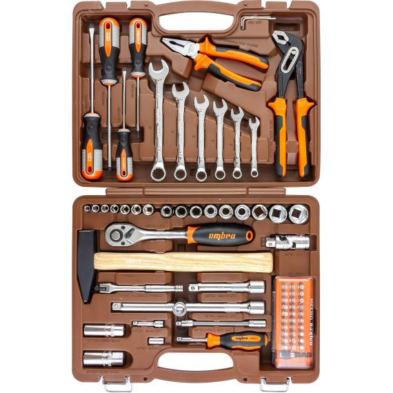 Набор инструмента универсальный 1/4'', 1/2''DR, 75 предметов Ombra OMT75S