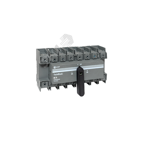 Рубильник 80A 4P реверсивный c рукояткой для прямой установки TwinBlock EKF EKF tb-s-80-4p-rev