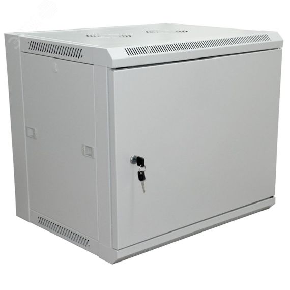 Шкаф настенный 19 PRO 6U 600x600x370мм - передняя дверь металл. RAL 7035, REXANT 04-2230