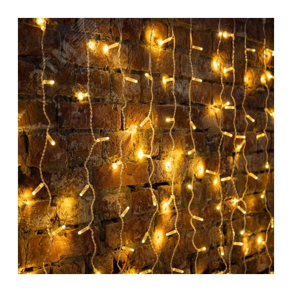 Гирлянда светодиодный Дождь 2х3 м, эффект мерцания, прозрачный провод, 230 В, диоды тёплый белый Neon-Night 235-326