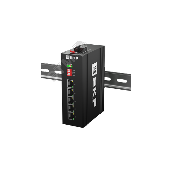 Коммутатор промышленный неуправляемый U-5GT, 5 портов 10/100/1000Base-T(X) RJ45, монтаж на динрейку TSX EKF EKF TSX-U-5GT