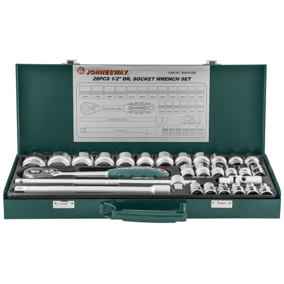 Набор головок торцевых 1/2''DR, 8-34 мм, 28 предметов Jonnesway S04H4728S
