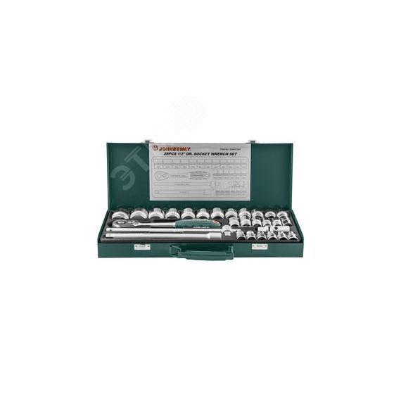 Набор головок торцевых 1/2''DR, 8-34 мм, 28 предметов Jonnesway S04H4728S