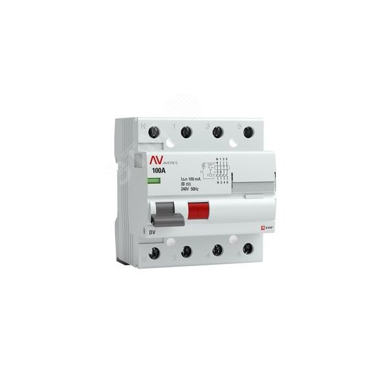 Устройство защитного отключения DV 4P 100А/100мА (S) AVERES EKF rccb-4-100-100-s-av
