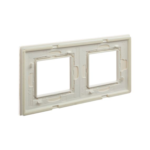 Рамка из натурального стекла, "Avanti", белая, 2 поста (4 мод.)