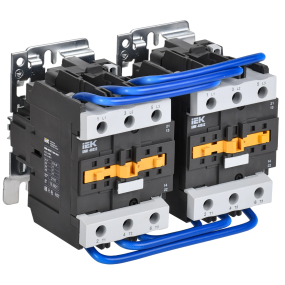 Контактор КМИ-48032 реверс 80А 400В/АС3 2NO;2NC IEK