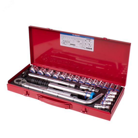 Набор торцевых головок с принадлежностями 1/2', двенадцатигранные, 10-32 мм, 24 предмета King Tony 4033MR03