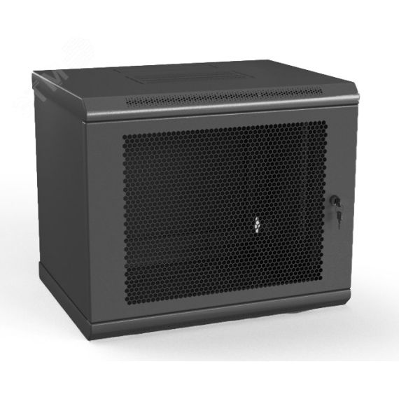 Шкаф настенный 19-дюймовый 12U 650x600х450мм перфорированная стальная дверь Hyperline TWL-1245-SD-RAL9005