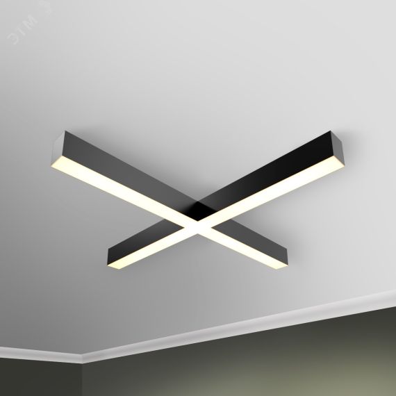 Светильник светодиодный RVE-LBX-KRESCENT-800-N (Крест 800х800х100мм S80мм 52Вт Накладной 4000К Белый) RVElektro RVE00002089