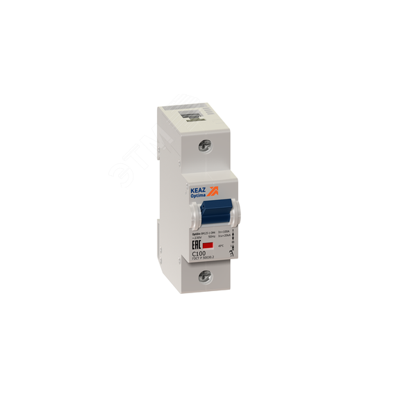 Выключатель автоматический однополюсный 100А C 8кА OptiDin BM125-1C100-8ln-ОМ4-РЕГ КЭАЗ 235972