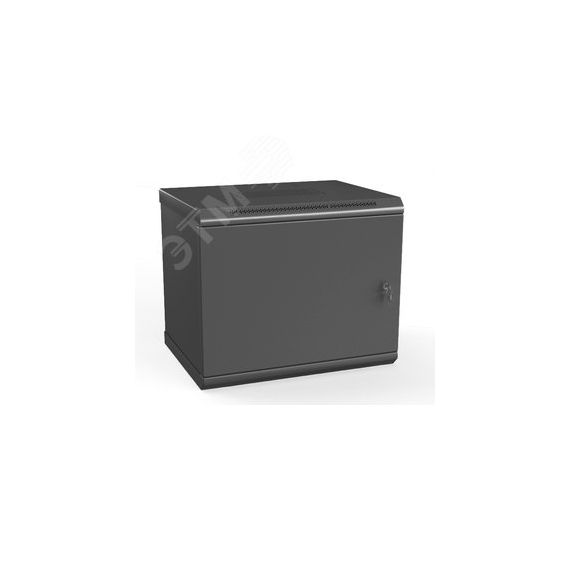 Шкаф настенный 19-дюймовый 12U 650x600х450мм стальная дверь несъемные стенки Hyperline TWL-1245-SR-RAL9005