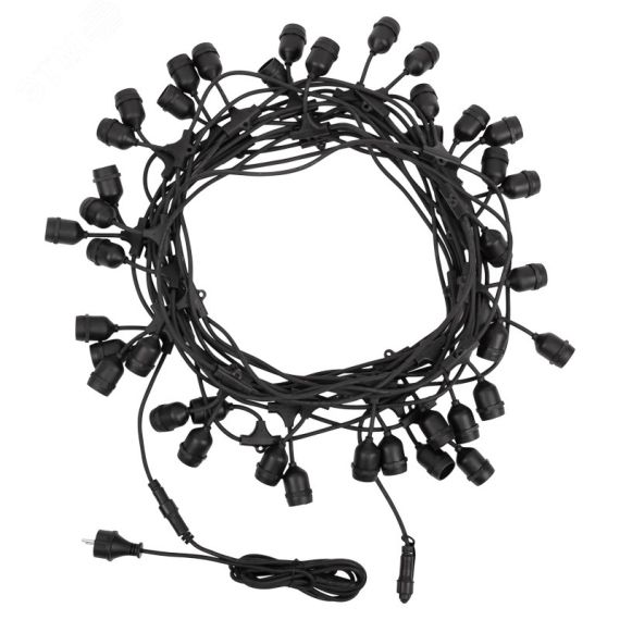 Белт-Лайт 20м, черный каучук, шаг 50 см, 40 подвесных патронов, IP44 Neon-Night 331-337