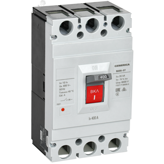 Выключатель автоматический ВА66-37 3Р 400А 35кА GENERICA IEK SAV40-3-0400-G
