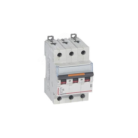 Выключатель автоматический трехполюсный 16А C DX3 25кА LEGRAND 409781