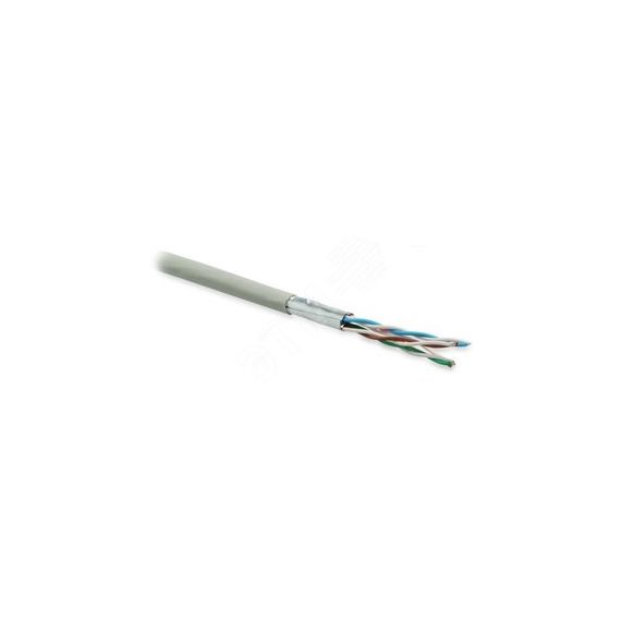 Кабель витая пара. экранированная U/FTP. категория 6. 4 пары (26 AWG). многожильный (patch). каждая пара в фольге. LSZH. серый (100м) Hyperline 243627