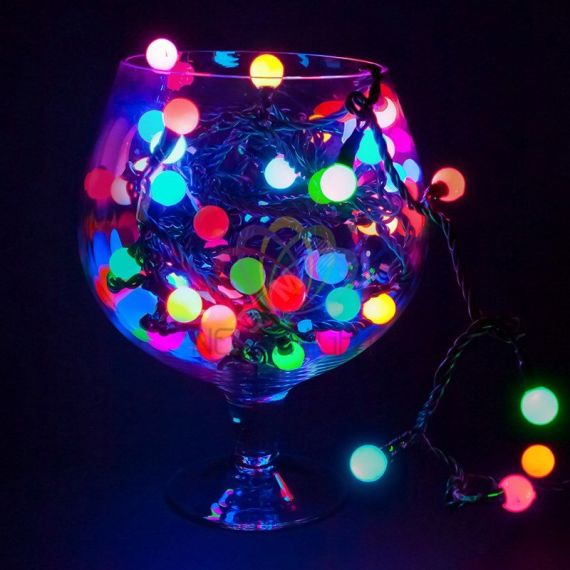 Гирлянда Мультишарики 17,5 мм, 20 м, черный ПВХ, 200 диодов, RGB Neon-Night 303-509