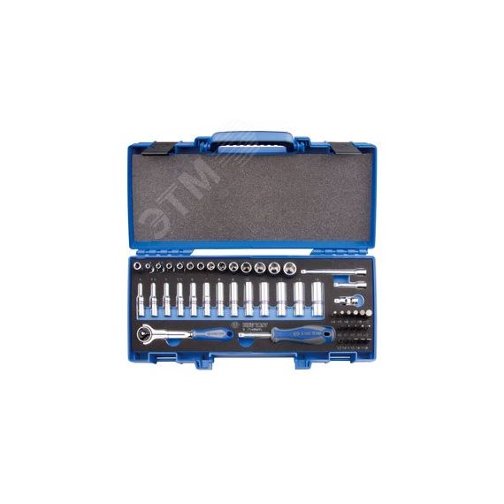 Набор торцевых головок с принадлежностями 1/4', шестигранные, 4-14 мм, 48 предметов King Tony 2548MRV