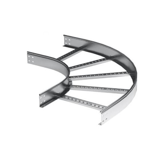 Угол горизонтальный 90 градусов 100x300 R-300, лонжерон 1,5 мм, цинк-ламельный, в комплекте с крепежными элементами и соединительными пластинами, необходимыми для монтажа