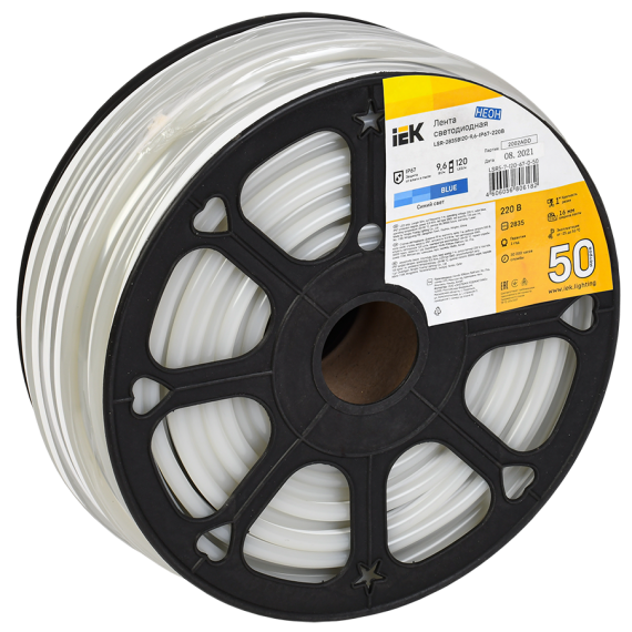 Лента светодиодная "неон" 50м LSR-2835B120-9,6-IP67-220В IEK Лента светодиодная "неон" 50м LSR-2835B120-9,6-IP67-220В IEK