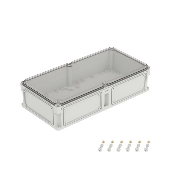 Корпус RAM box без МП 600х300х146 мм, с фланцами, прозрачная крышка высотой 21 мм, IP66/IP67