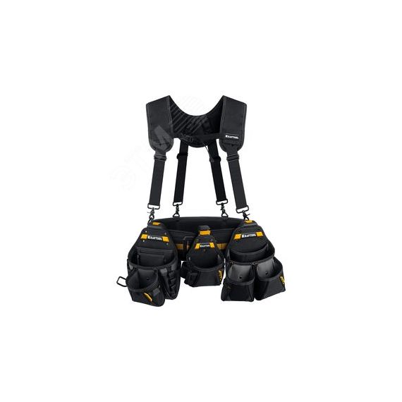 Пояс монтажника KBS-5, в комплекте 3 сумки, пояс и подтяжки KRAFTOOL 38760-5