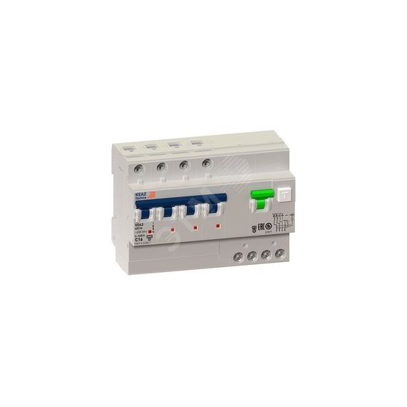 АВДТ с защитой от сверхтоков OptiDin VD63-43D25-AS-УХЛ4 (4P, D25, 100mA) КЭАЗ 338385