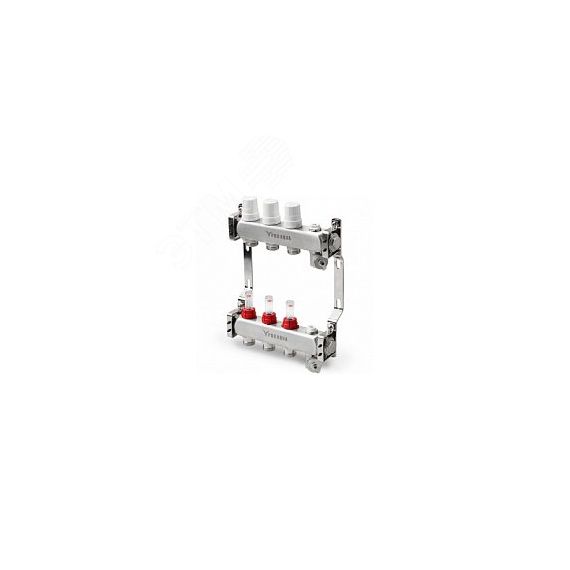 Блок коллекторный с расходомерами 3 выхода, 230 мм, 1 x 3/4 PRO AQUA V500MB.03