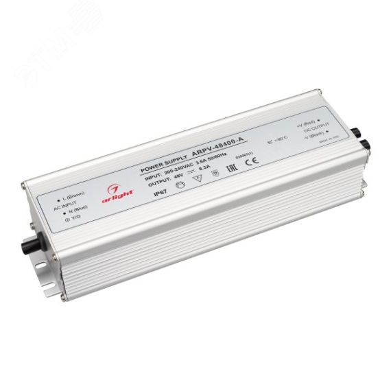 Блок питания ARPV-48400-A (48V, 8.3A, 400W) (, IP67 Металл, 3 года) Arlight 028367(1)