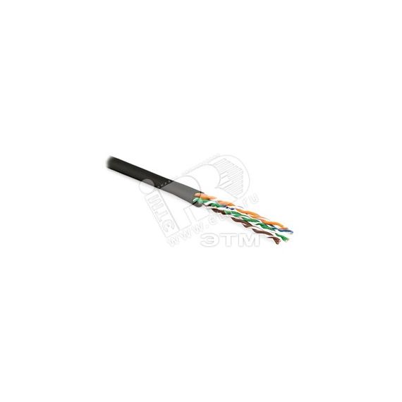 Кабель витая пара. неэкранированная U/UTP. категория 6. 4 пары (24 AWG). многожильный (patсh). без разделителя. LSZH. нг(С)-HF. –5C–+60C. черный Hyperline 273526