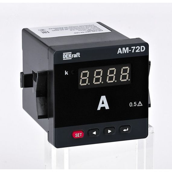 Амперметр цифровой 96x96мм трехфазный, вход 5А, выход DO, LED-дисплей АМ-96D SE (Dekraft) 50333DEK