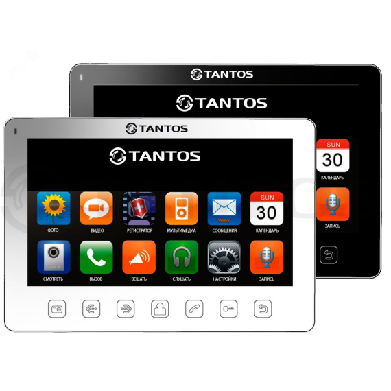 Монитор домофона цветной с диагональю 7'', сенсорные кнопки hand free Tantos Prime Slim black