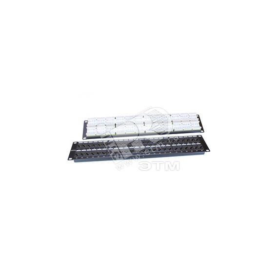 Патч-панель 19' 2U 48 портов RJ45 категория 5e Dual IDC ROHS черный Hyperline 246100