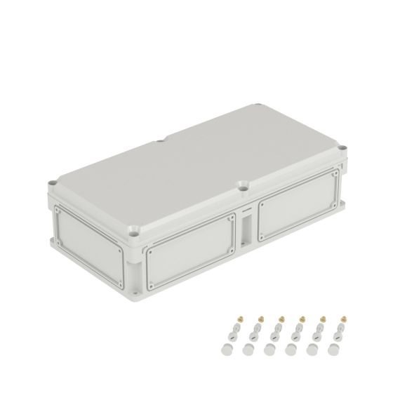 Корпус RAM box без МП 600х300х160 мм, с фланцами, непрозрачная крышка высотой 35 мм, IP66/IP67