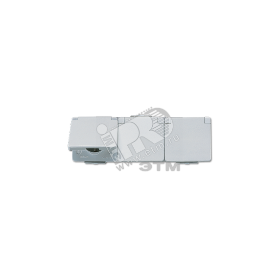 Розетка штепсельная SCHUKO накладная тройная горизонтальная IP44 JUNG 623W