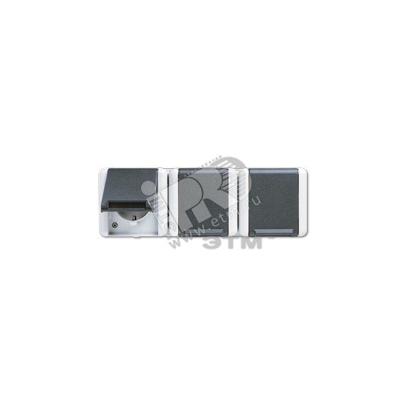 Розетка тройная горизонтальная SCHUKO 16A 250V накладная IP44 JUNG 8230W
