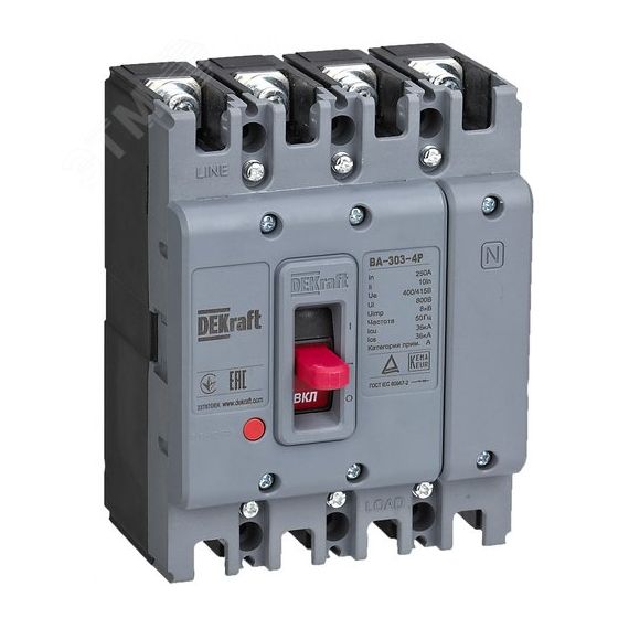 Силовой авт. выкл. 4P 125А 36кА ВА-303 SE (Dekraft) 22782DEK