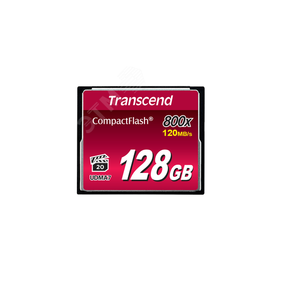 Карта памяти 128GB CompactFlash 800, MLC, 120 МБ/с Transcend TS128GCF800