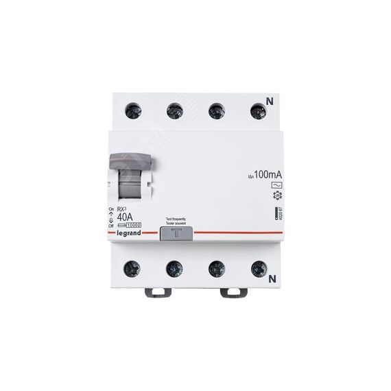 ВДТ RX3 - 4П - 40 А - тип AC - 100 мА - 4 модуля Daccord/Legrand 402067